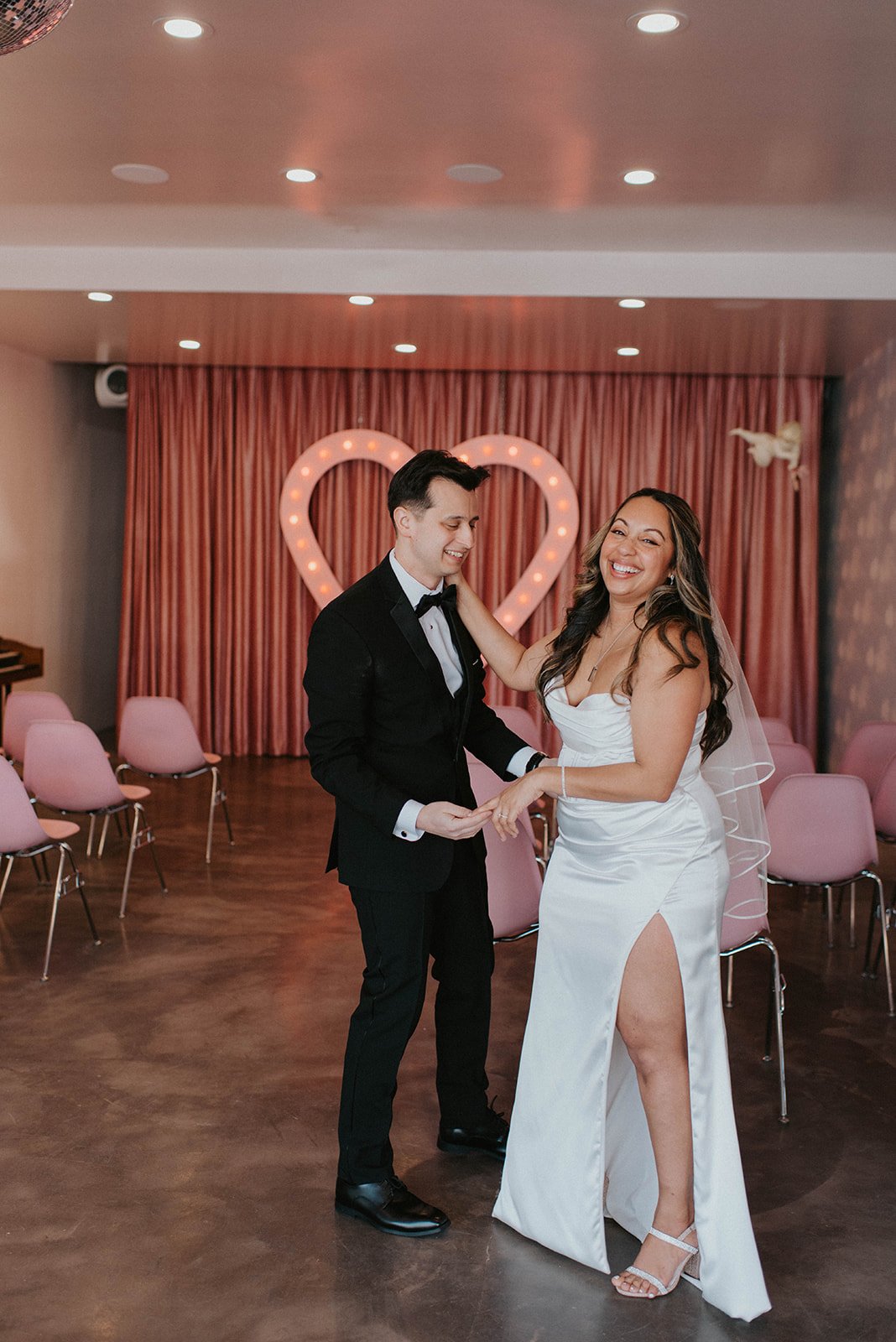 Alicia & Chris’ romantic desert elopement at Sure Thing Chapel and Dry Lake Bed in Las Vegas. Captured by Brittany Lo Photo.