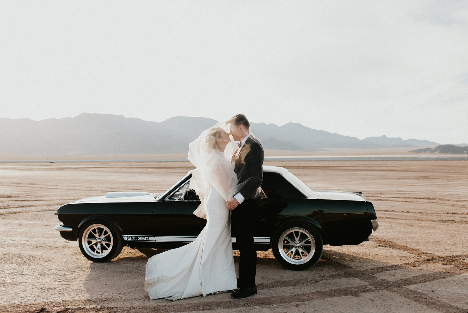 las vegas dry lake bed elopement classic car rental