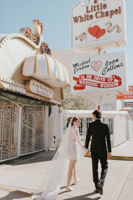 kelsey ethan downtown las vegas a little white chapel elopement plaza hotel neon lights
