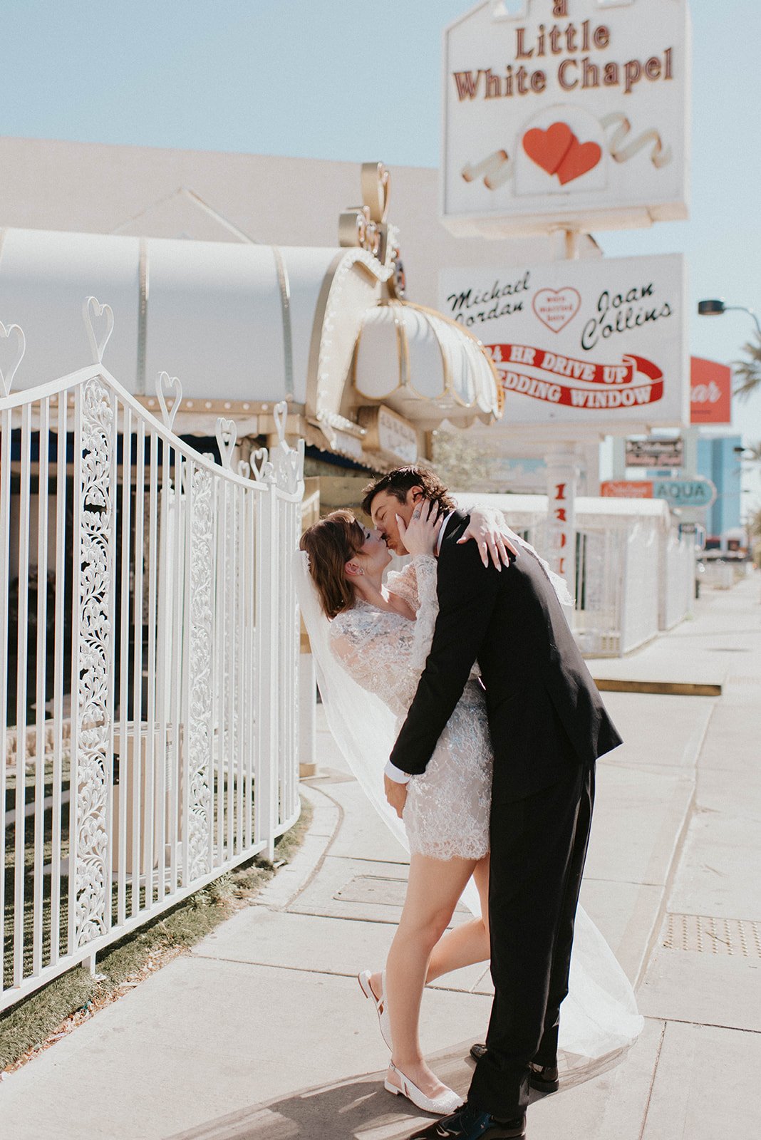 kelsey ethan downtown las vegas a little white chapel elopement plaza hotel neon lights