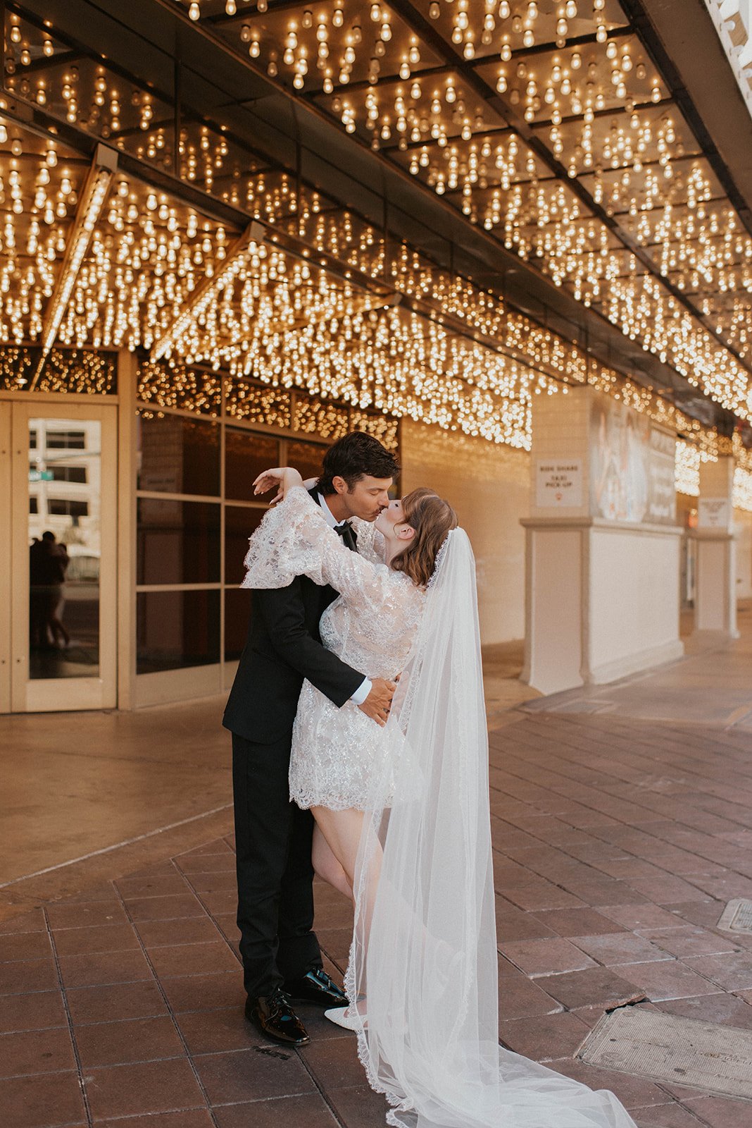 kelsey ethan downtown las vegas a little white chapel elopement plaza hotel neon lights