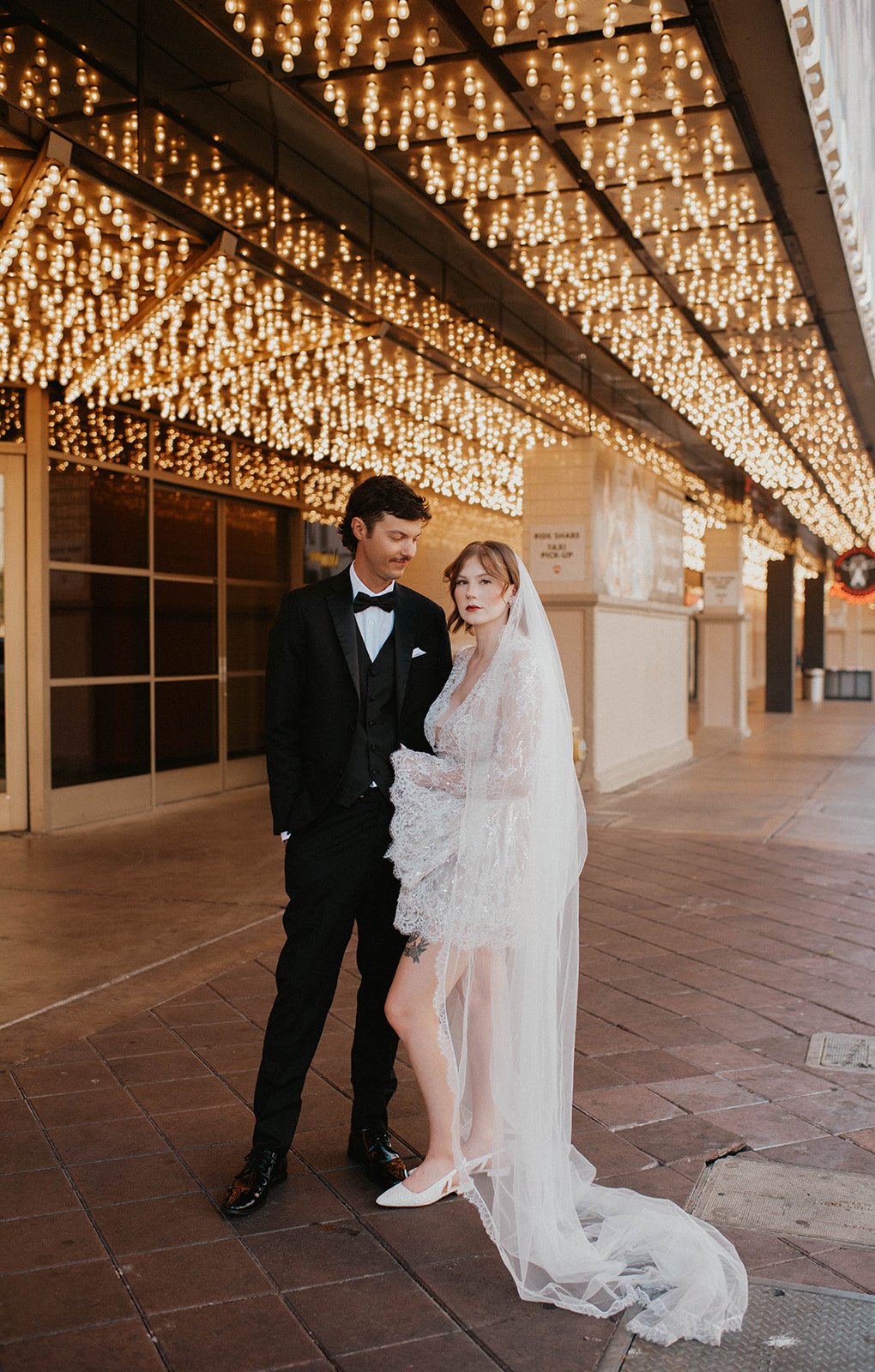 kelsey ethan downtown las vegas a little white chapel elopement plaza hotel neon lights