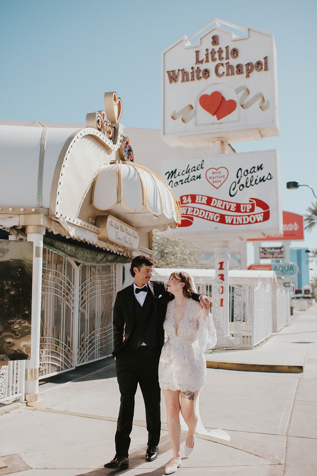 kelsey ethan downtown las vegas a little white chapel elopement plaza hotel neon lights