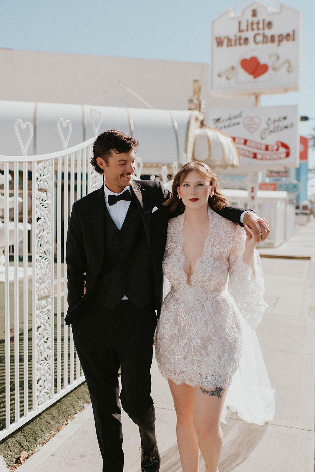 kelsey ethan downtown las vegas a little white chapel elopement plaza hotel neon lights