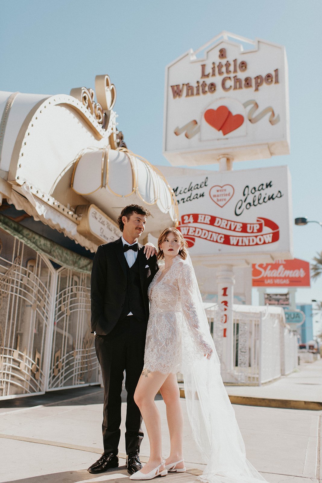 kelsey ethan downtown las vegas a little white chapel elopement plaza hotel neon lights