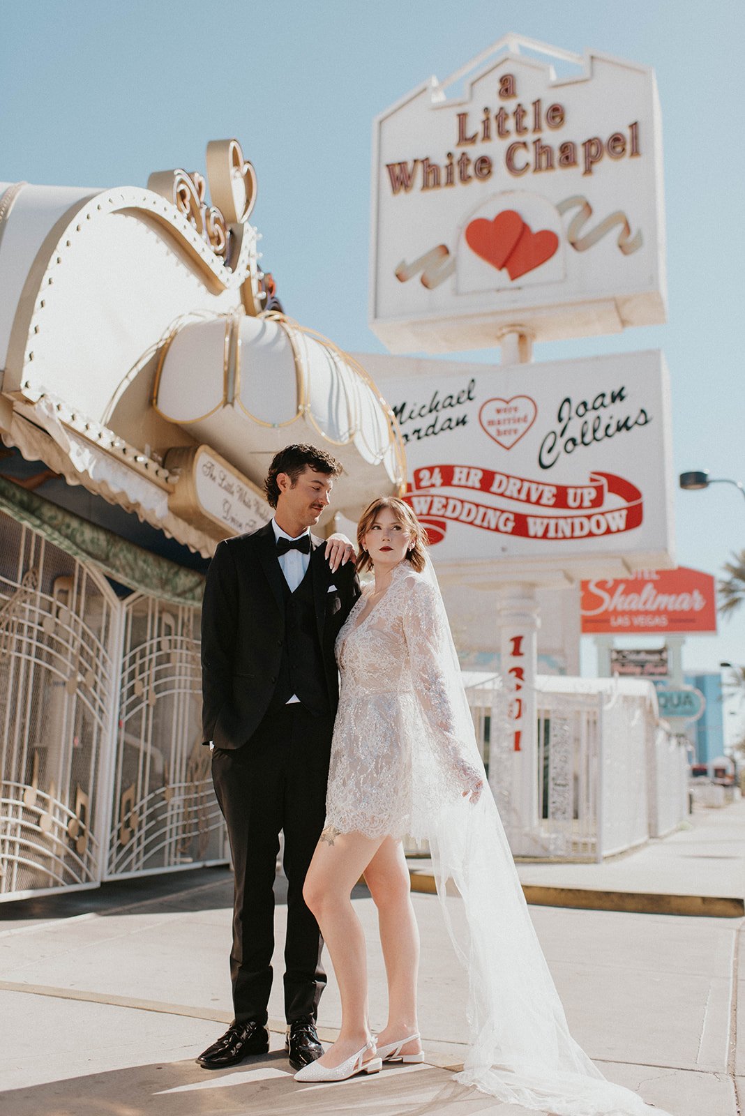 kelsey ethan downtown las vegas a little white chapel elopement plaza hotel neon lights