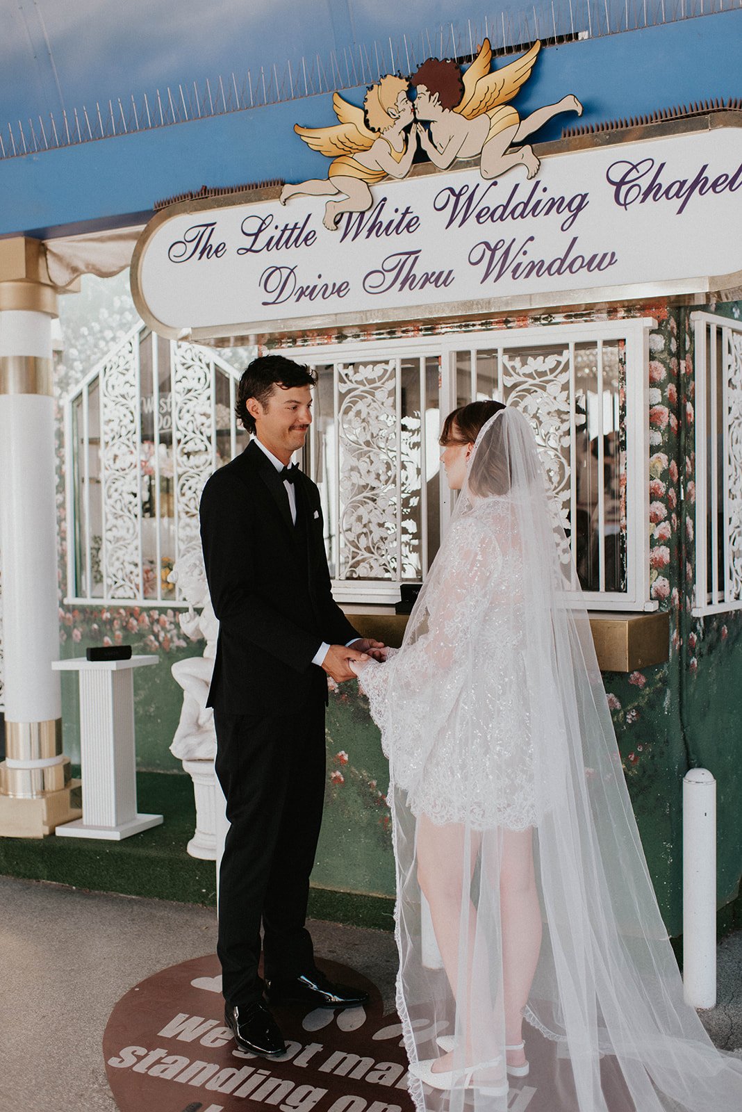 kelsey ethan downtown las vegas a little white chapel elopement plaza hotel neon lights