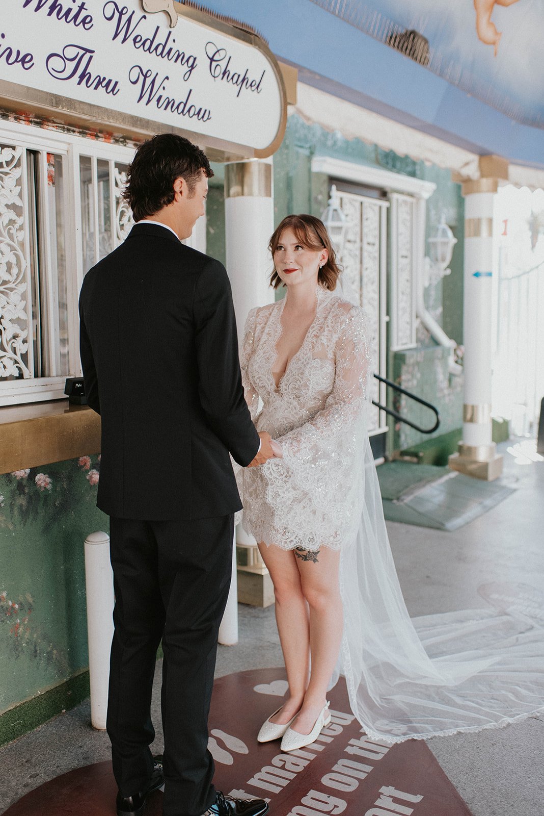 kelsey ethan downtown las vegas a little white chapel elopement plaza hotel neon lights