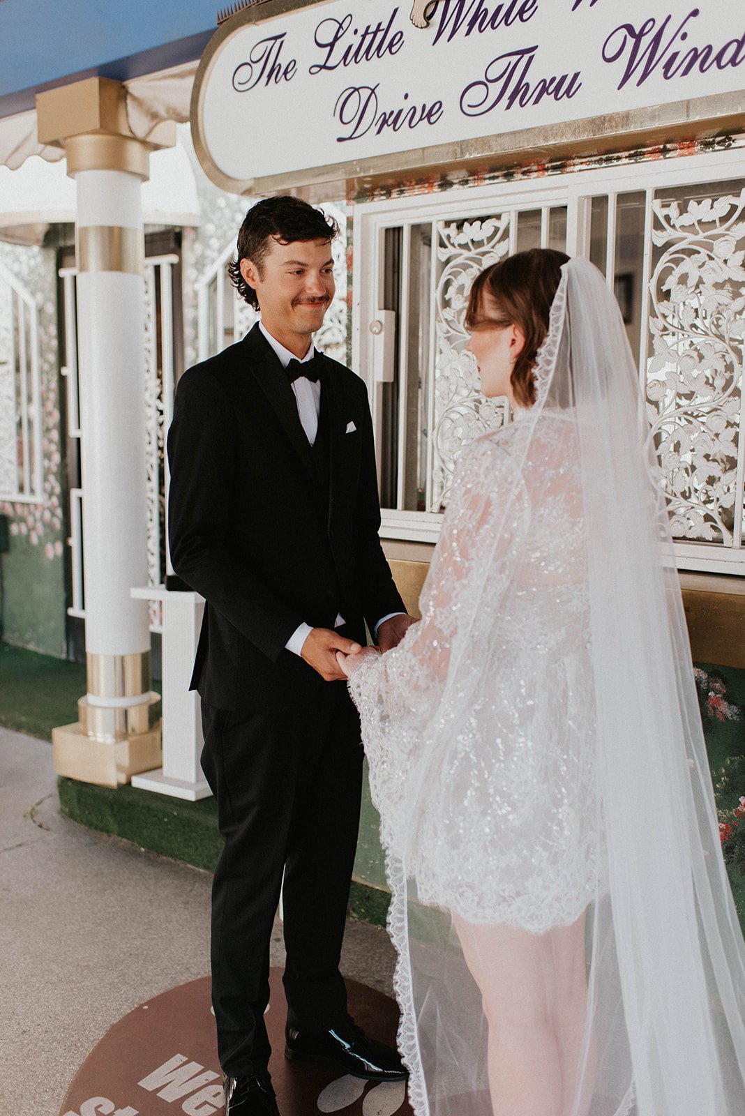 kelsey ethan downtown las vegas a little white chapel elopement plaza hotel neon lights