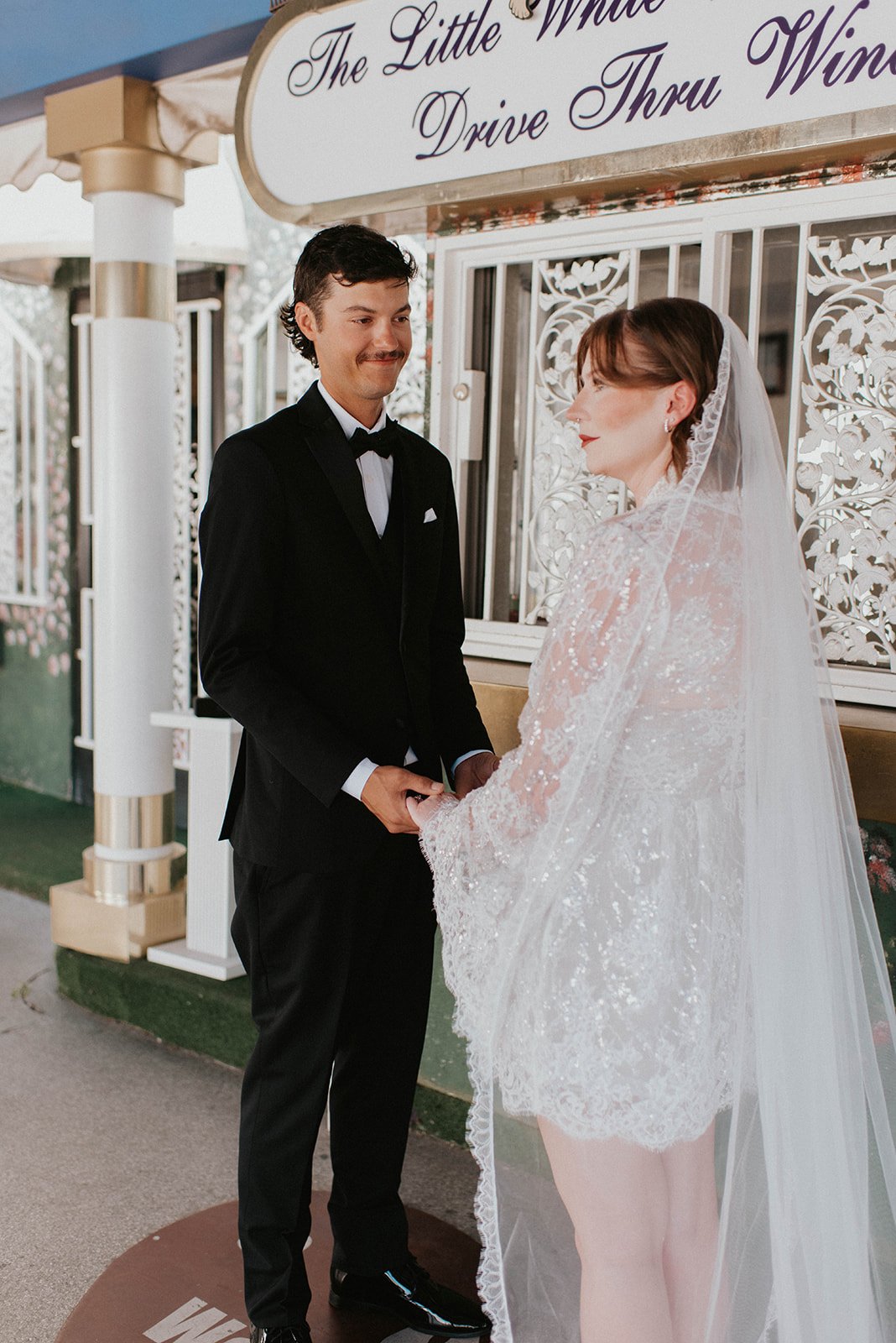 kelsey ethan downtown las vegas a little white chapel elopement plaza hotel neon lights