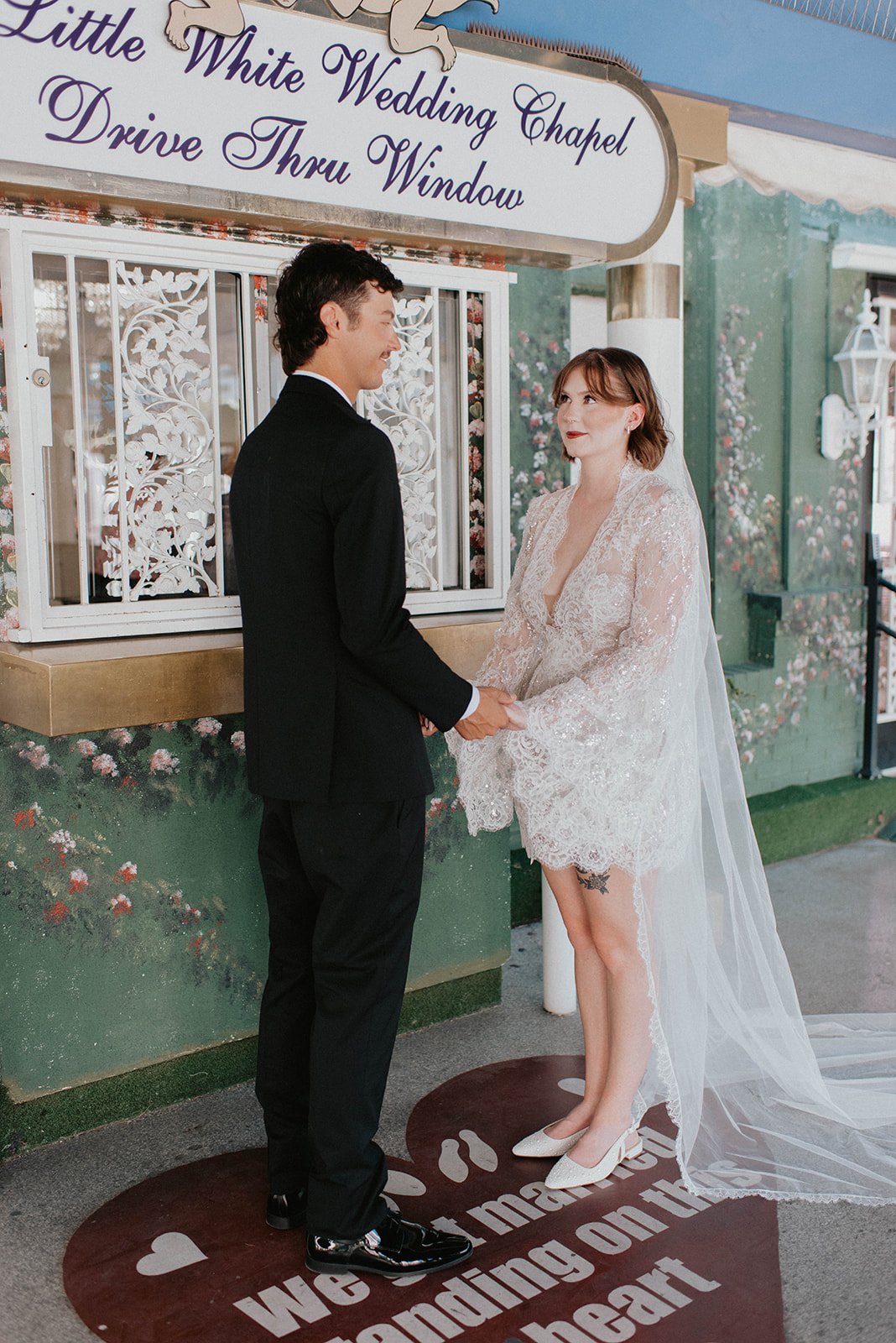 kelsey ethan downtown las vegas a little white chapel elopement plaza hotel neon lights