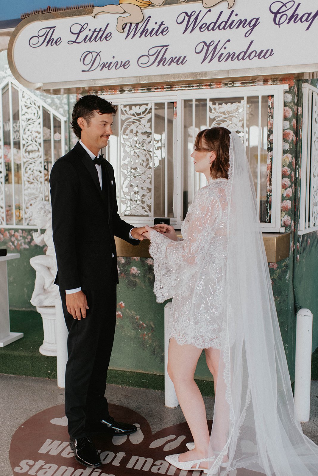 kelsey ethan downtown las vegas a little white chapel elopement plaza hotel neon lights