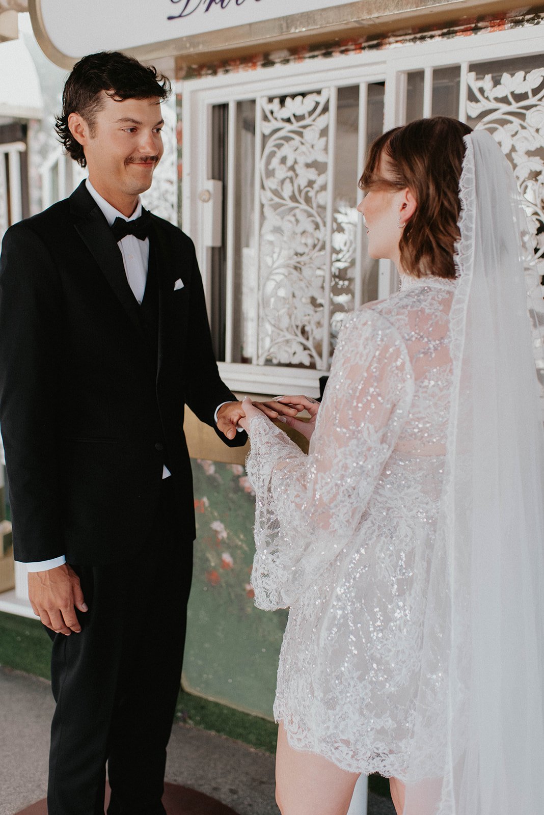 kelsey ethan downtown las vegas a little white chapel elopement plaza hotel neon lights