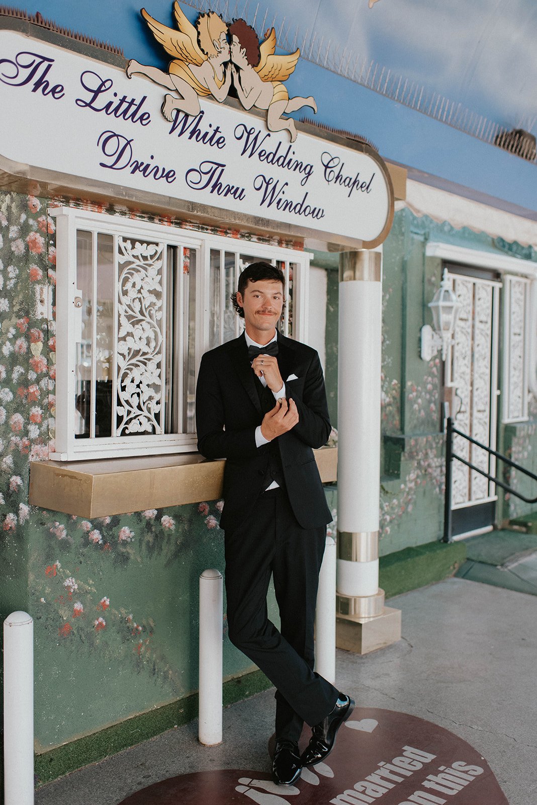 kelsey ethan downtown las vegas a little white chapel elopement plaza hotel neon lights