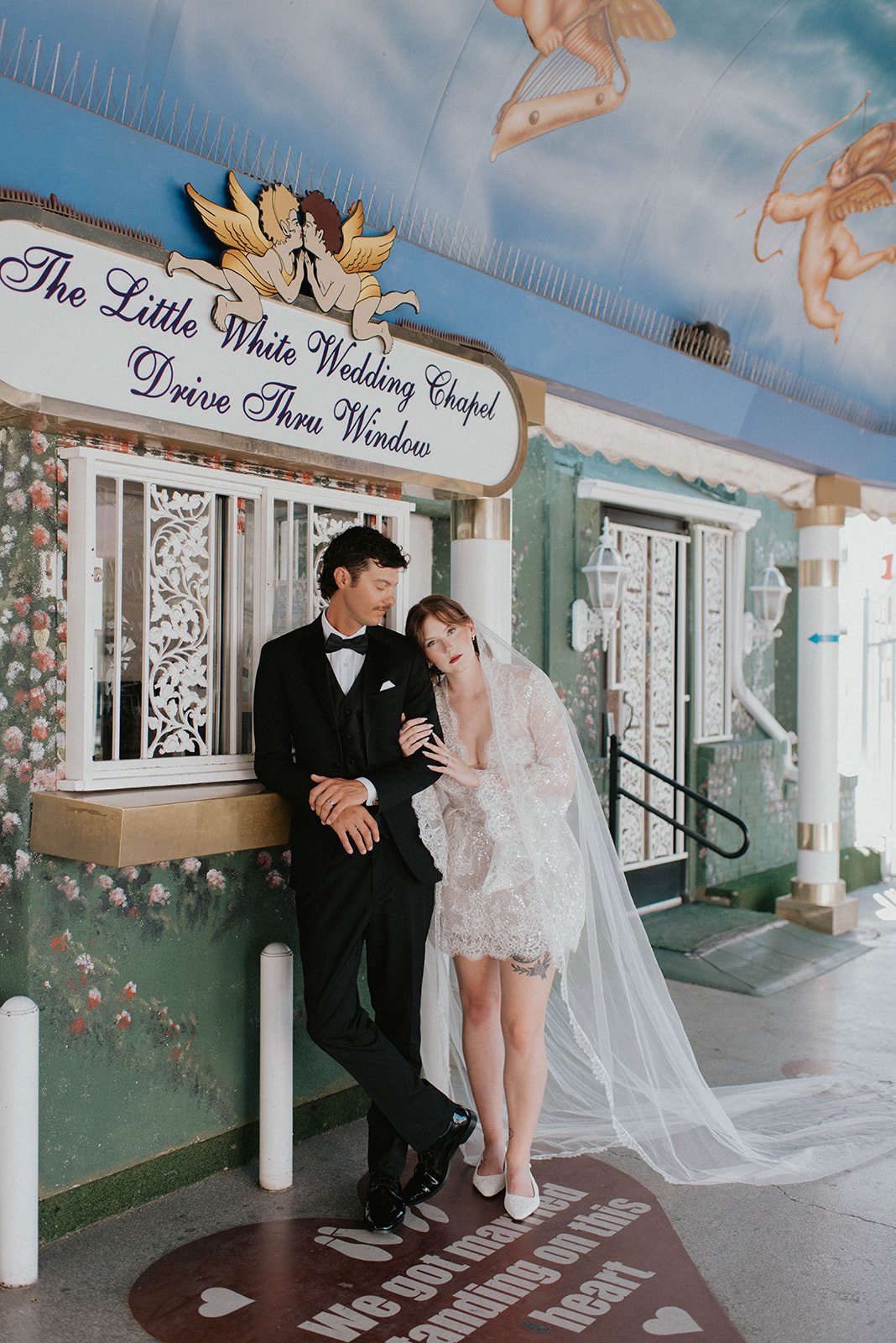 kelsey ethan downtown las vegas a little white chapel elopement plaza hotel neon lights