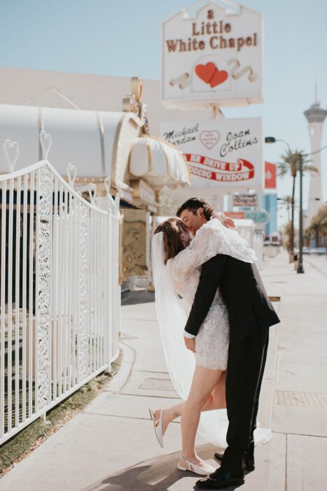 kelsey ethan downtown las vegas a little white chapel elopement plaza hotel neon lights