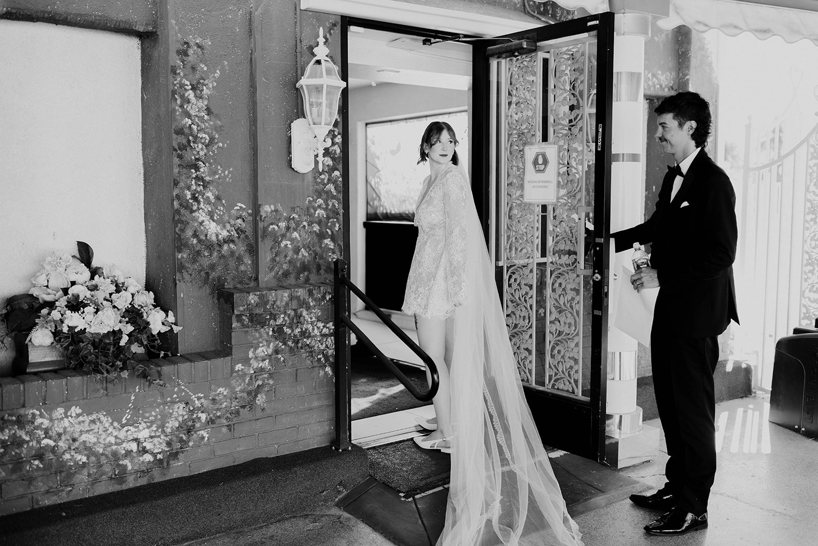 kelsey ethan downtown las vegas a little white chapel elopement plaza hotel neon lights