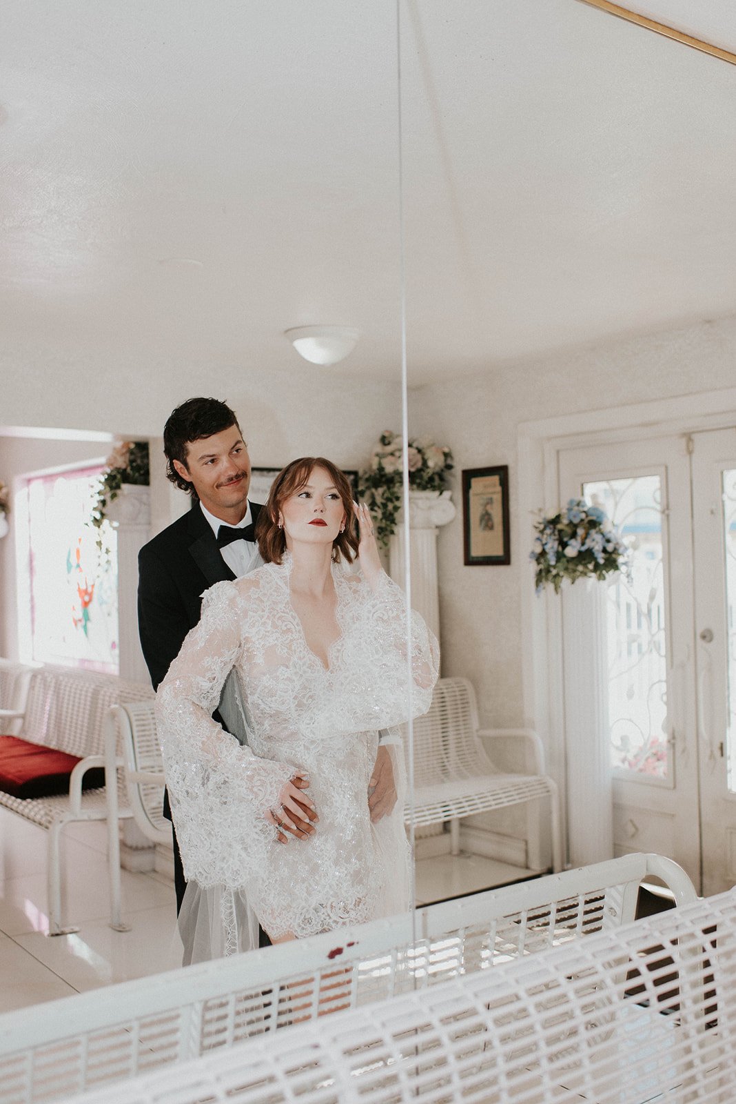 kelsey ethan downtown las vegas a little white chapel elopement plaza hotel neon lights