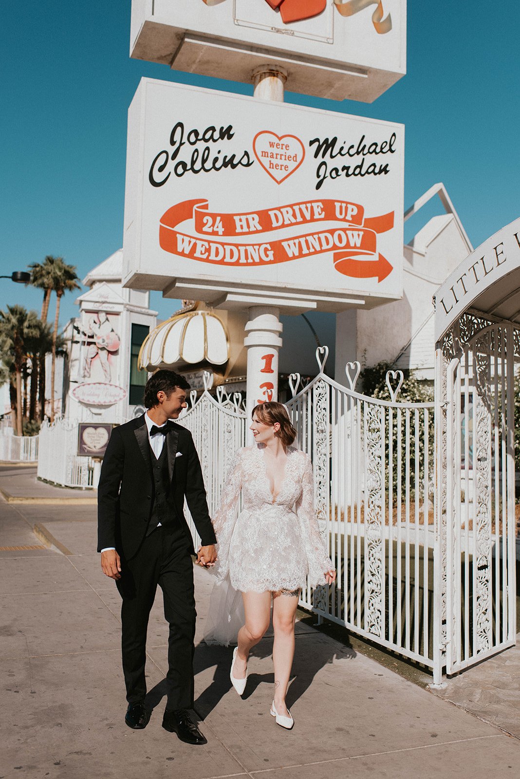 kelsey ethan downtown las vegas a little white chapel elopement plaza hotel neon lights