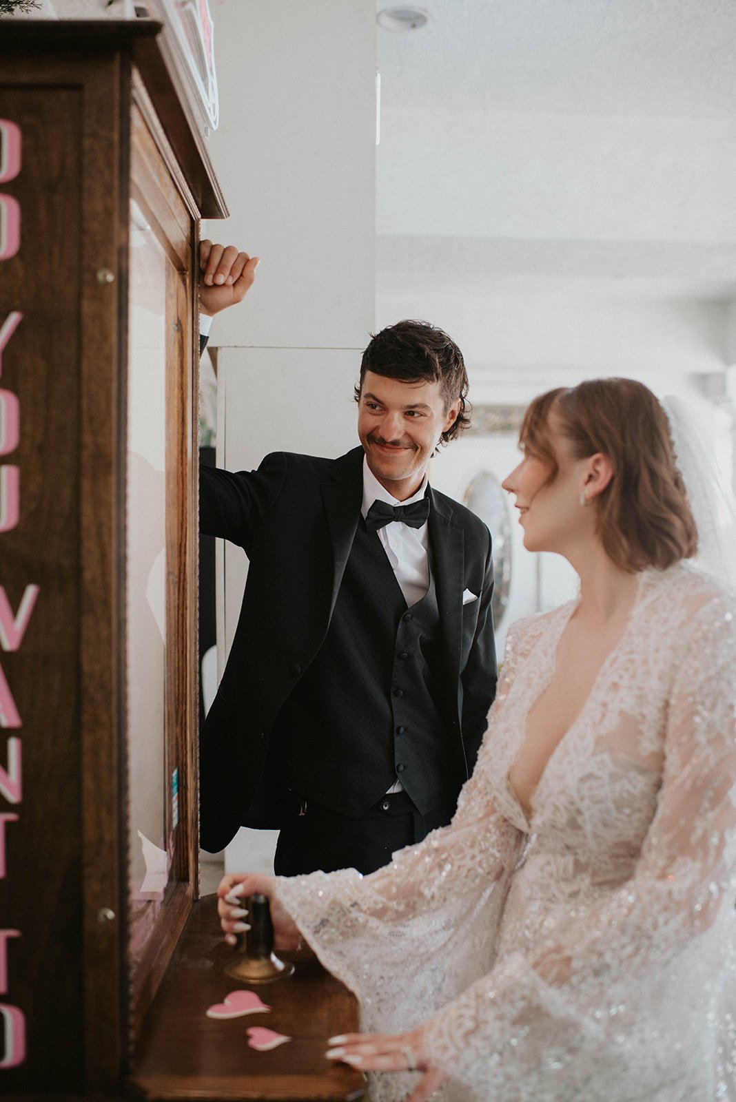 kelsey ethan downtown las vegas a little white chapel elopement plaza hotel neon lights