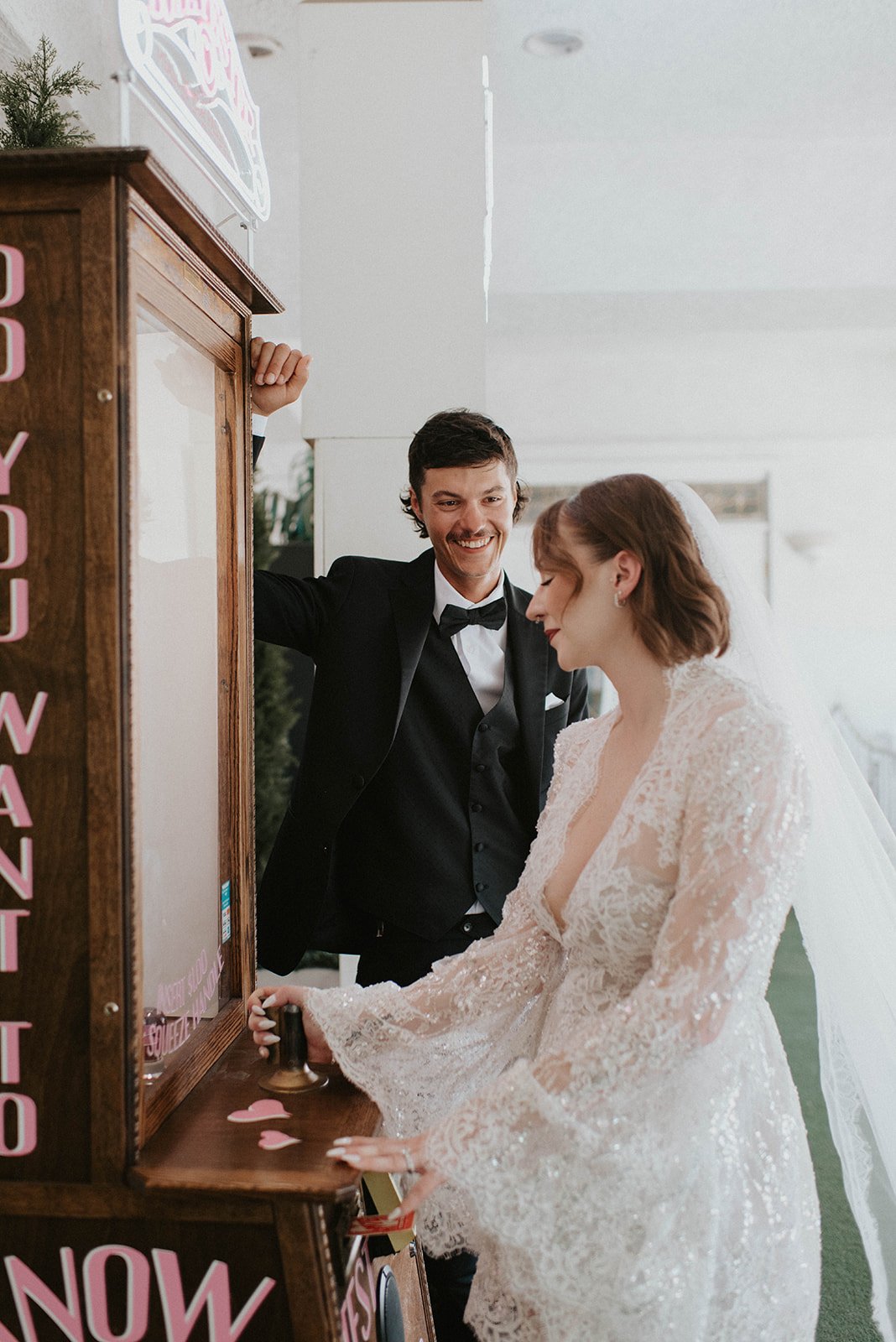 kelsey ethan downtown las vegas a little white chapel elopement plaza hotel neon lights