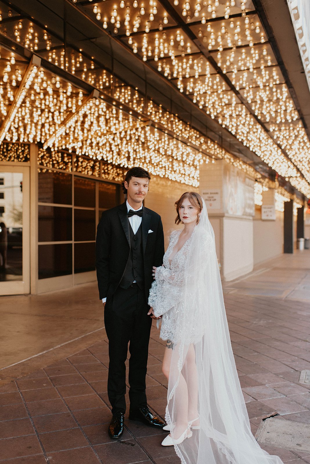 kelsey ethan downtown las vegas a little white chapel elopement plaza hotel neon lights